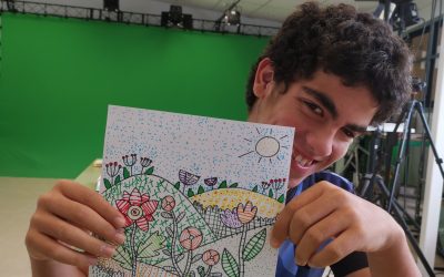 Ilustración: Paisaje con rotuladores y texturas