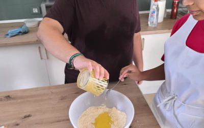 Cookies de chocolate en el taller de cocina
