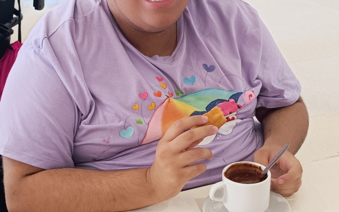 Desayunamos churros con chocolate