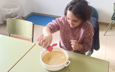 Gofres de avena con Nutella.