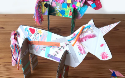 Ilustración: Actividad para casa «Unicornio 3D»