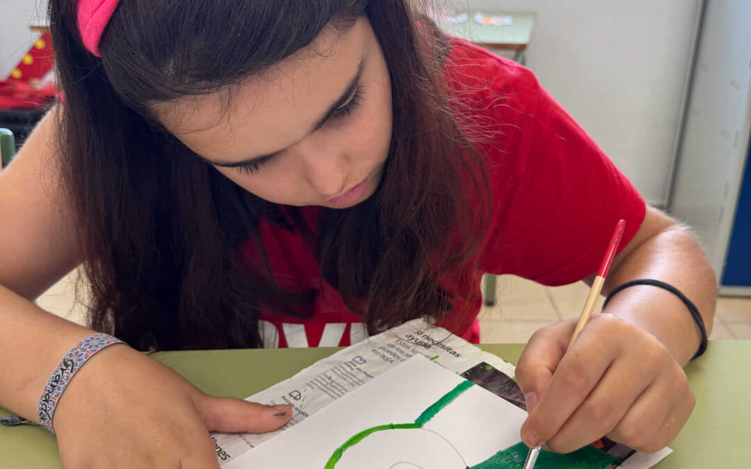 Ilustración: Oso en otoño con témperas