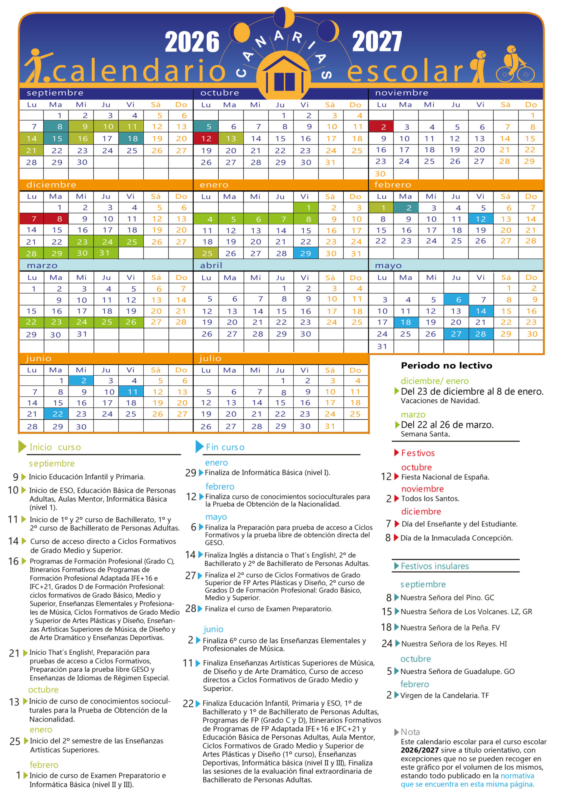 calendario escolar canarias 2026-2027